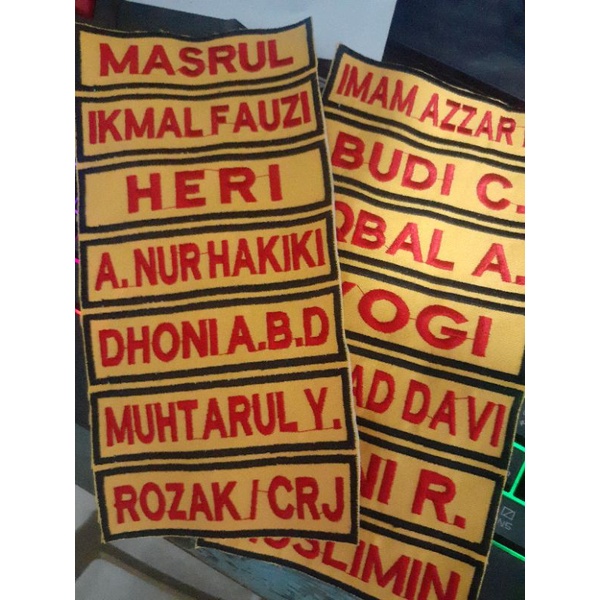 Bed bordir bet nama Banser