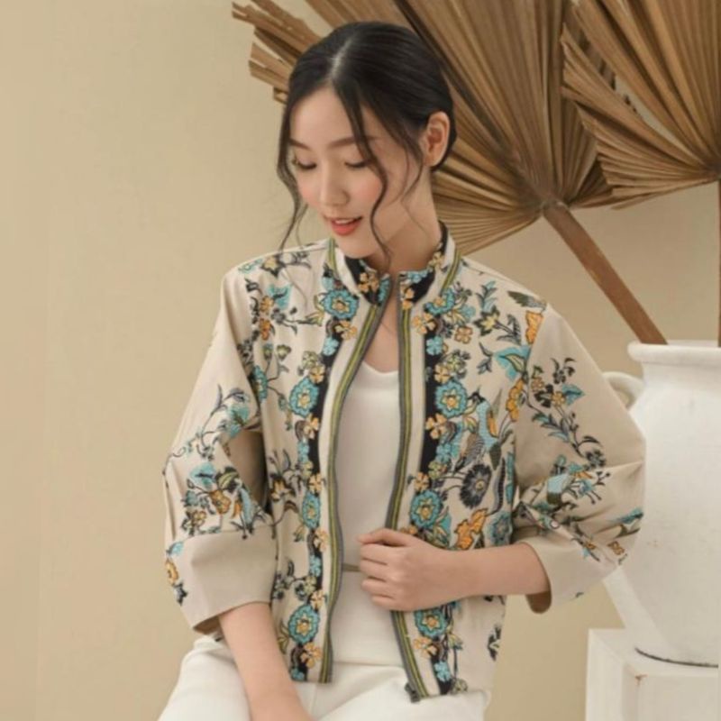 Size Jumbo : Jaket Bomber Batik / Jaket Batik Wanita /Outer Batik-2