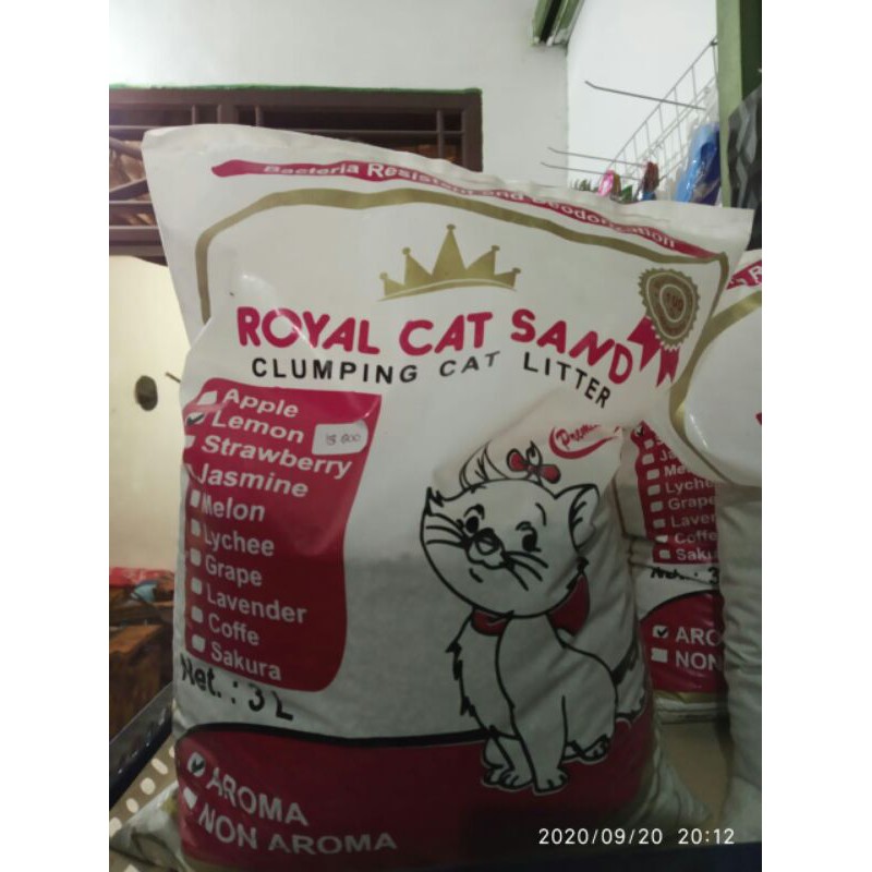 Pasir Gumpal Royal Cat Sand 3 Liter