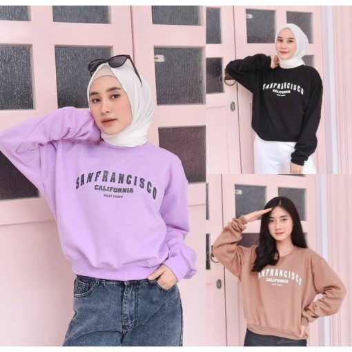 SANFRANSISCO CROPTOP | CROPTOP LILAC | SWEATER LILAC | CROPTOP | CROPTOP MURAH | BAJU LILAC