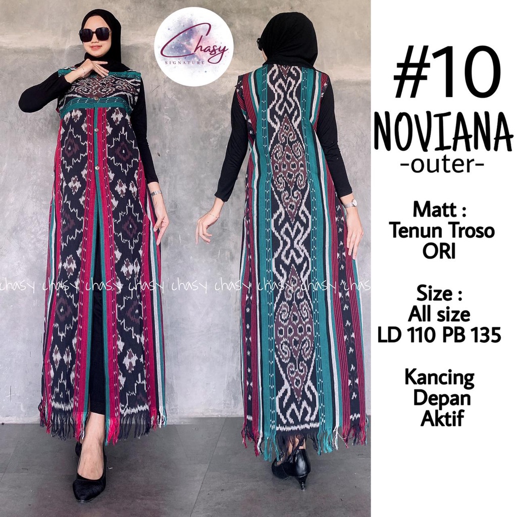 Long Outer Batik Tenun by Butik Batik Solo Bahan Tenun ORI kode LONG OUTER BATIK TENUN NOVITA