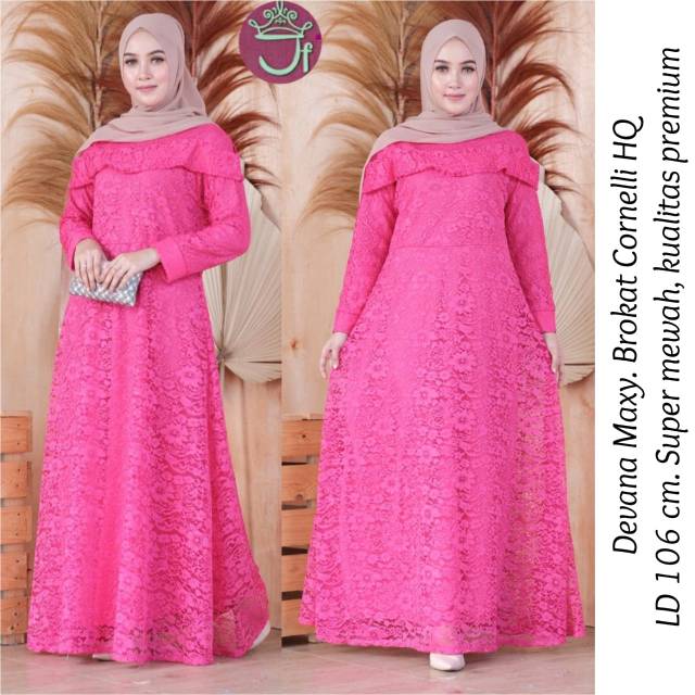 Gamis brukat gliter PREMIUM (LD 106cm) @150K min 2pcs.