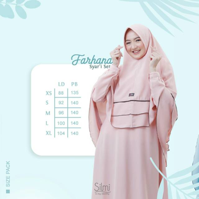 Farhana Dress Pink Set Khimar Gamis Syar'i