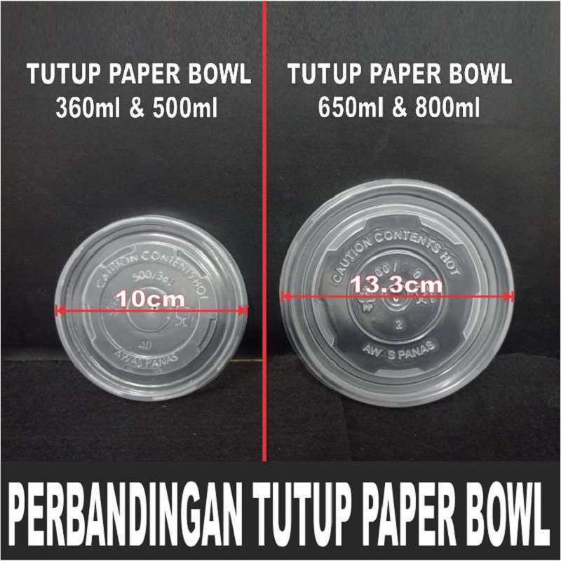 Tutup Paper Bowl 650ml n 800ml Per Pack 25pcs Hanya Lid Tutup Mangkok Kertas