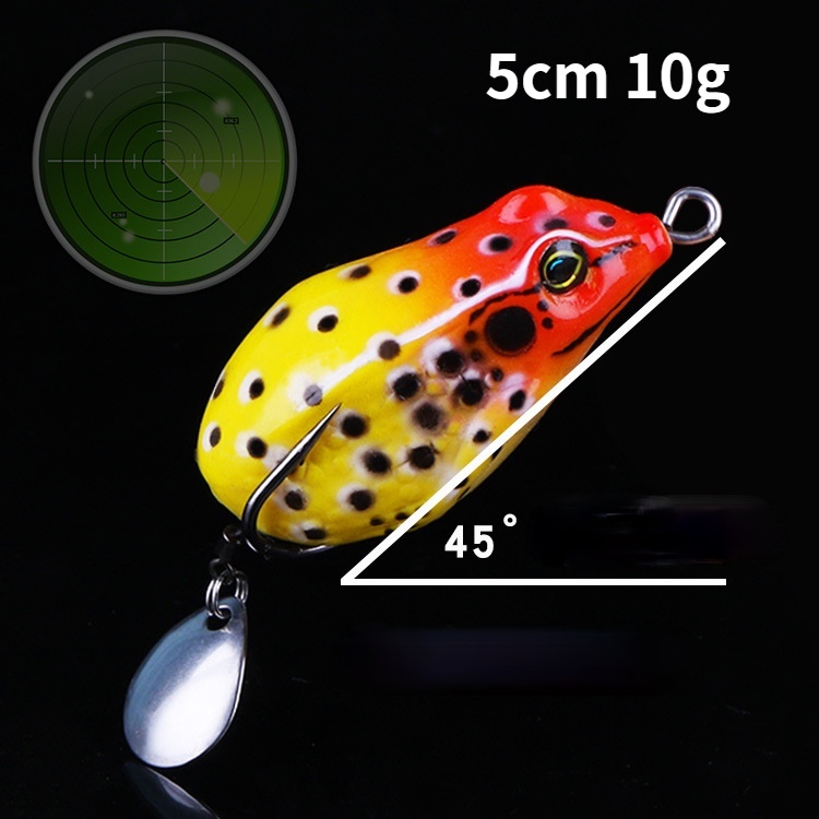 Umpan Katak Mancing 5cm 10g Thunder Frog Lure Topwater Crankbait Lures Umpan Kodok Apung Lembut Buatan Dengan Kait Dua Tajam Untuk Bass Trout Snakehead Salmon