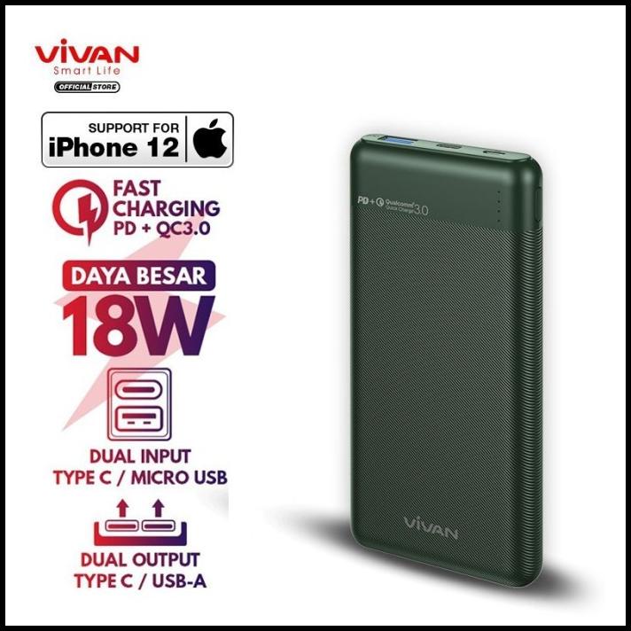 Powerbank Vivan 10000Mah Vpb-M10 18W Original