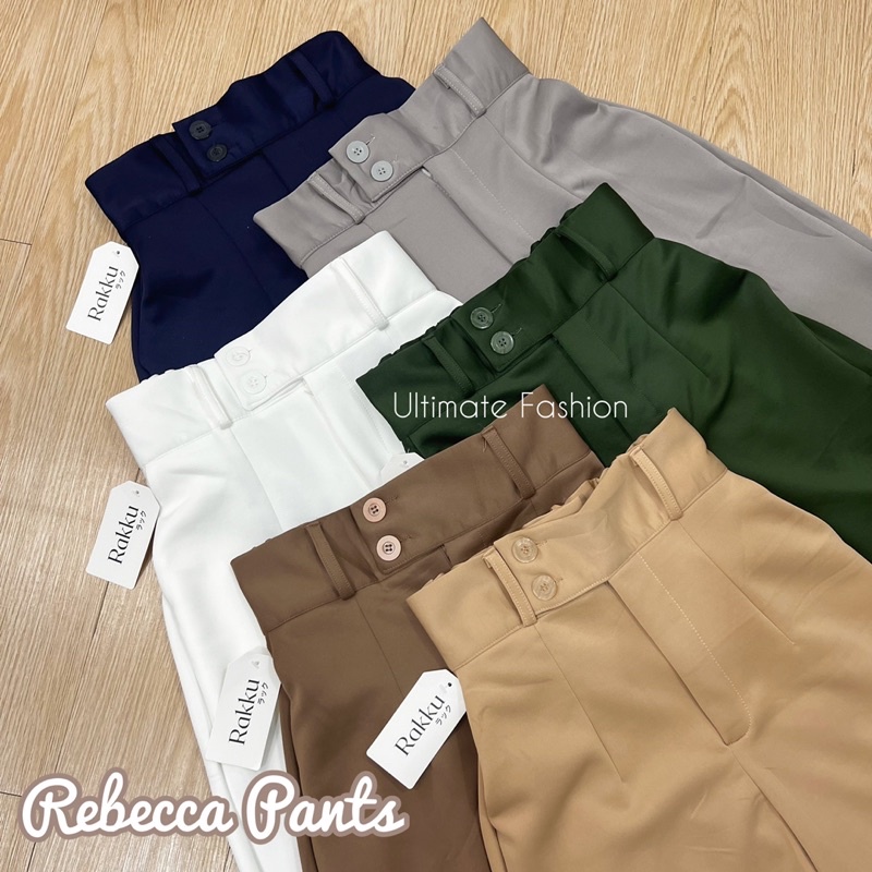 Rebecca Basic Cullote Pants - Celana Kulot Wanita Scuba Import Premium - Celana Panjang High Quality Korea Kekinian Terbaru  Rakku 872