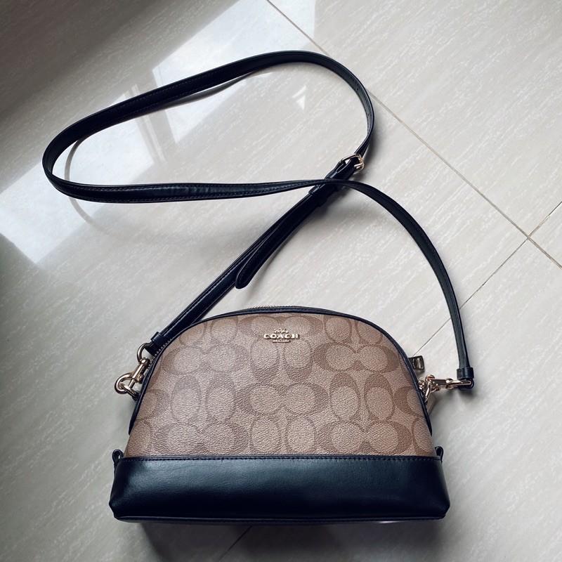 [PRELOVED] Coach 76674 Dome Crossbody Sign Khaki Black