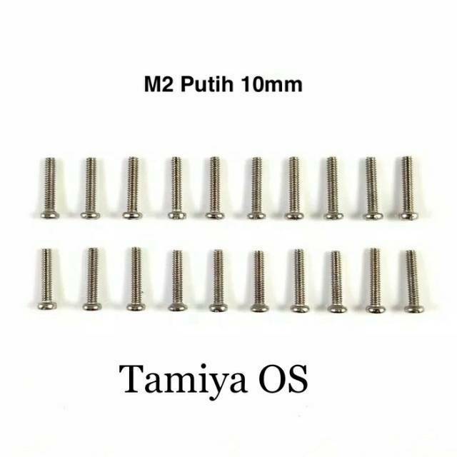 Rep Tamiya Screw M2 / Baut Putih / Baut Silver 10 mm - 20 pcs (NS829)