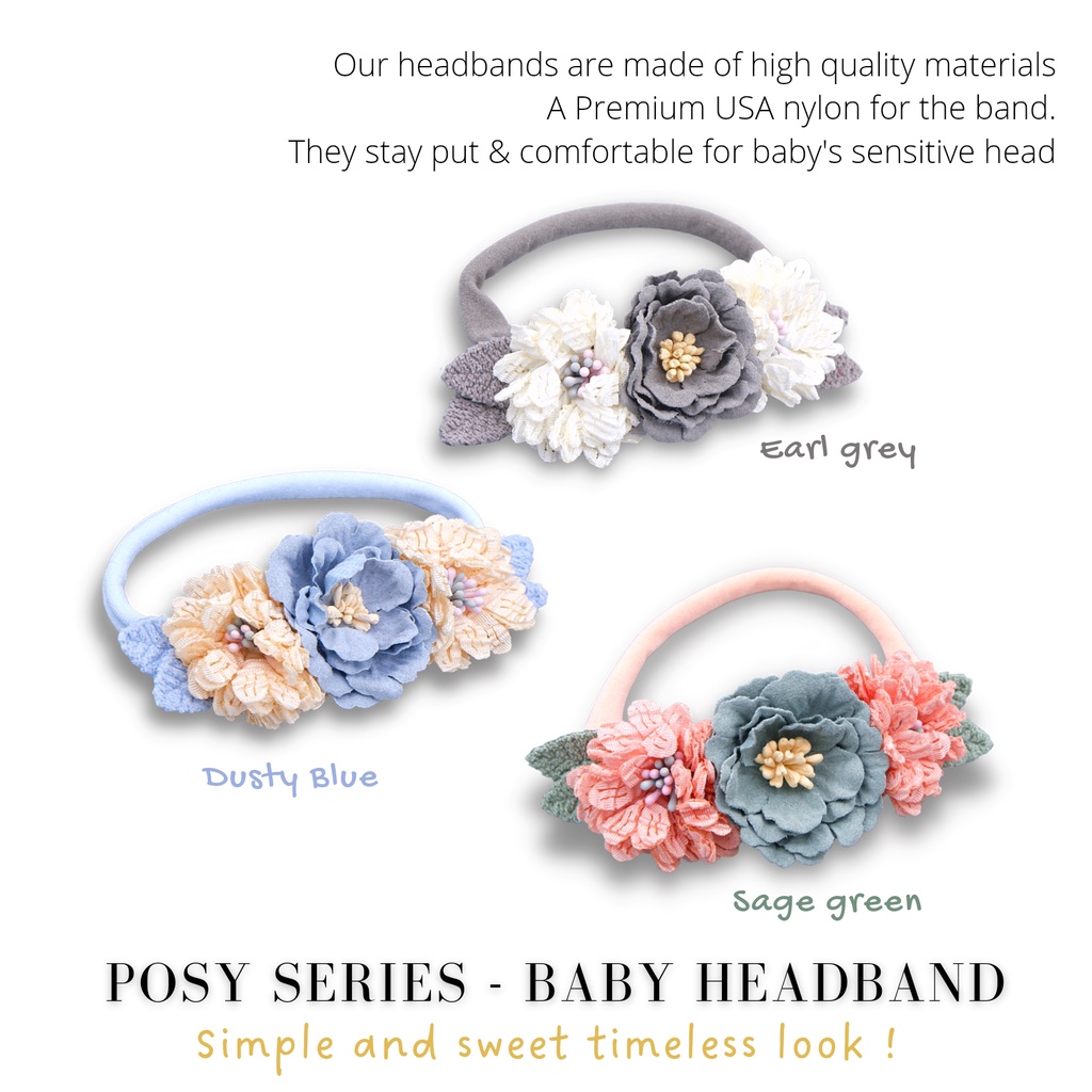 Aksesoris Rambut/HEADBAND POSY SERIES/Bandana Bayi&amp;Anak Perempuan