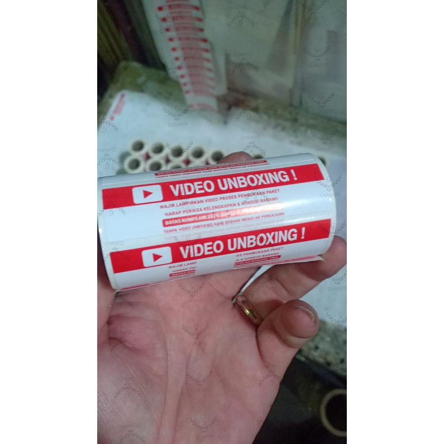 Stiker Peringatan Unboxing Sticker Label Pengiriman Olshop Video Unboxing Pembukaan Paket