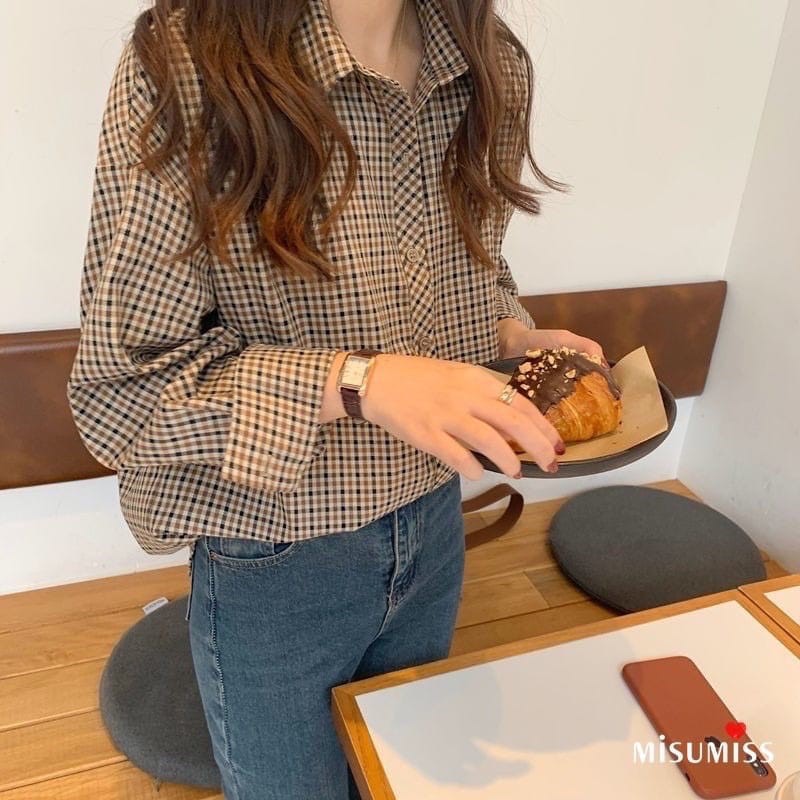 CASHA - ZEC OOTD Kemeja QIYA / Kemeja Morin / Kemeja Motif Kotak-Kotak / Kemeja Wanita