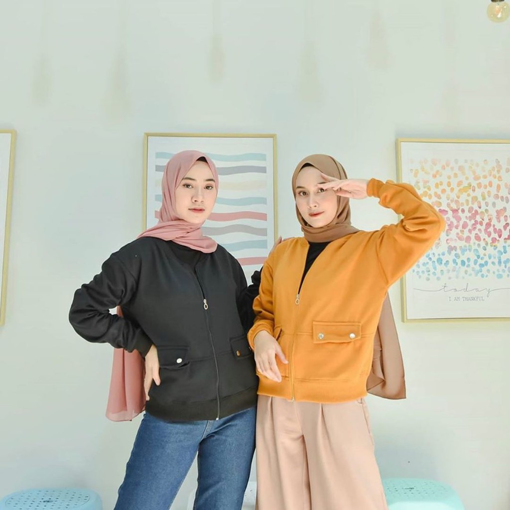 Jakwt wanita real pict JAKET BINGGO COMBIE