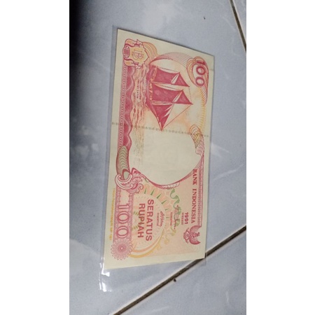 uang kertas 100 rupiah perahu layar 1991