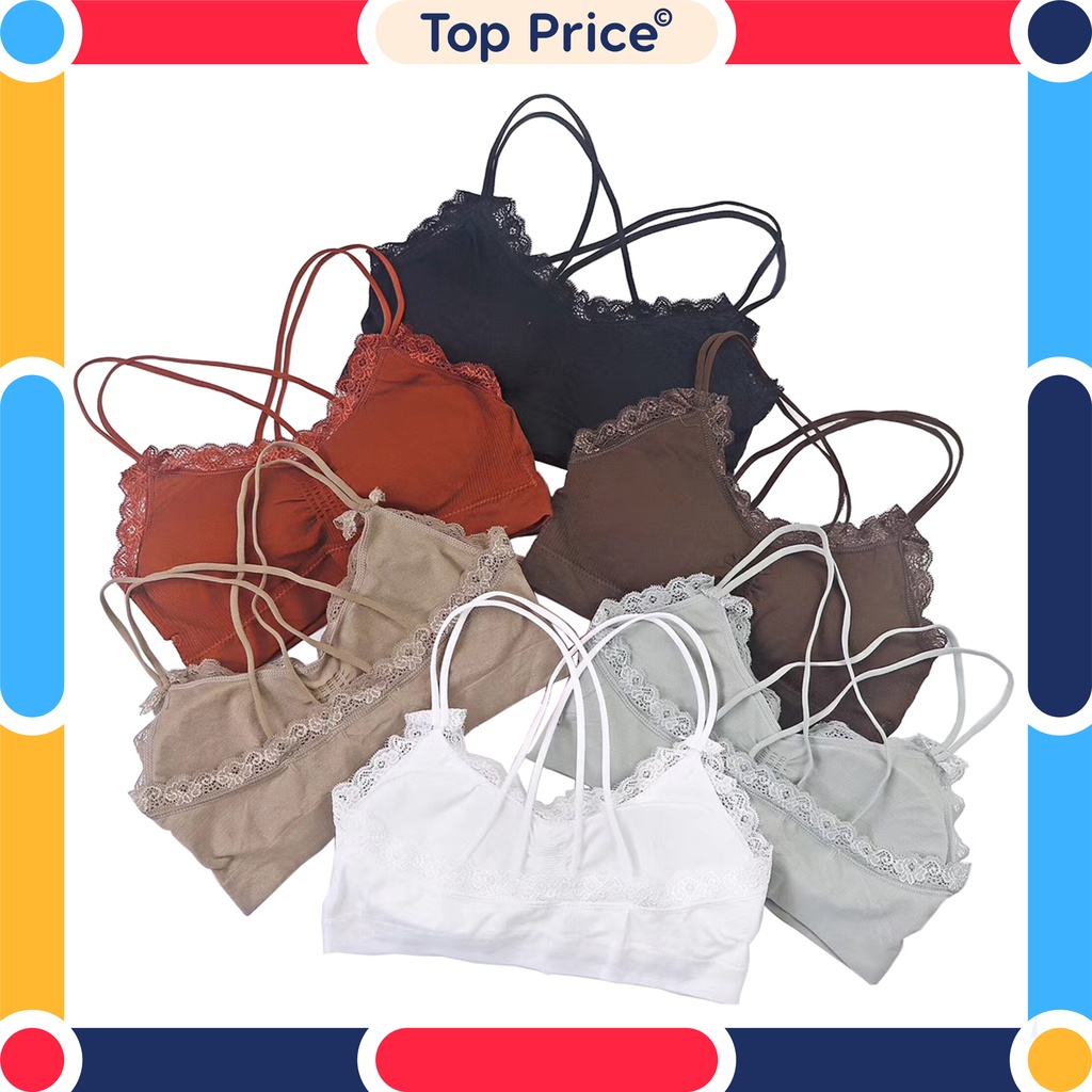 Topprice BRA08 Bra Tanpa Kawat Busa Fashion Pakaian Dalam Wanita Brallete Bahan Halus Pushup Elastis