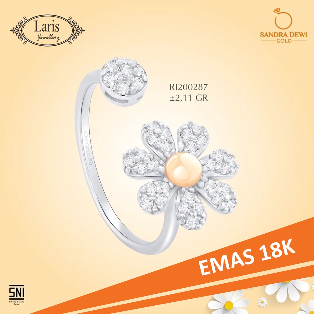 Cincin Flower Daisy Collection Sandra Dewi Gold - Cincin Bunga Emas 18k