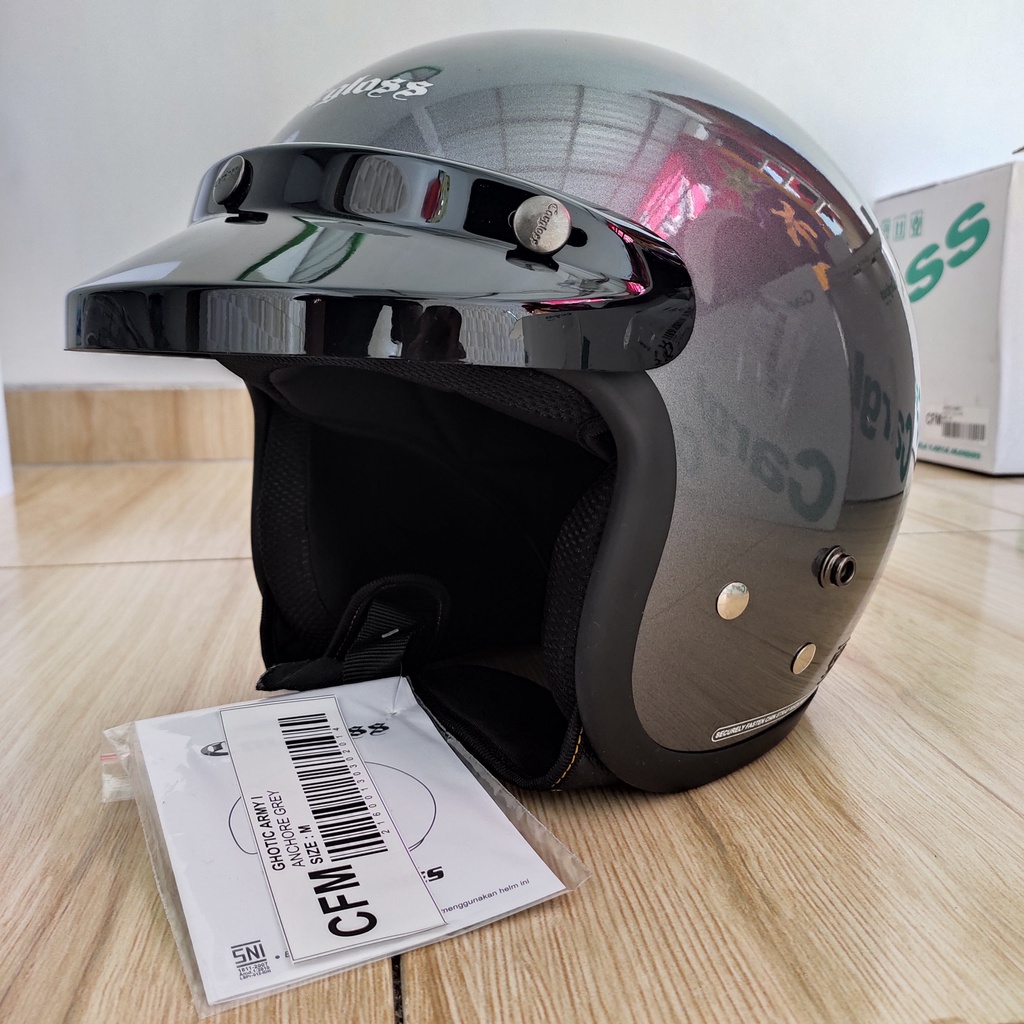 HELM CARGLOSS CFM/Retro [HELM PAK JOKOWI + FREE BUBLE WARP] 100% Original Tanpa Kaca
