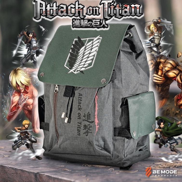 [PRODUK ZCCZW] Tas Ransel Pria Tas Punggung Tas Laptop Attack On Titan Tas Anime AOT Singeki no Kyoj