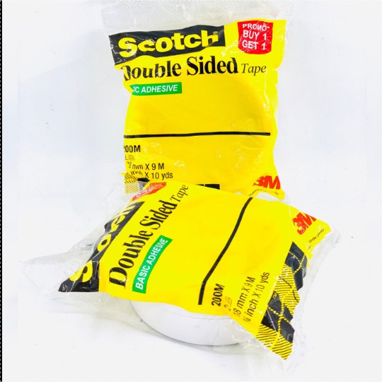 

3M Scotch Double Sided Tape Buy 1 Get 1 Ukuran 18 Mm X 9 M 200M