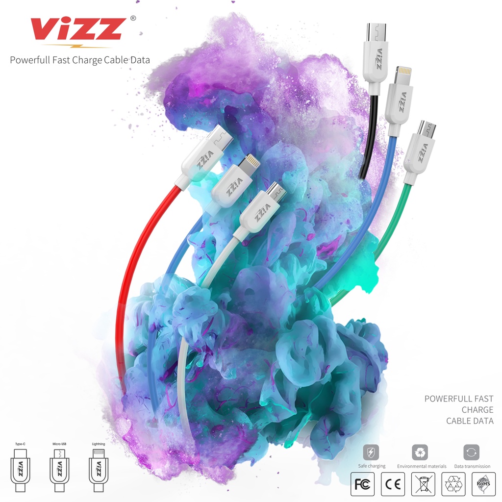 Vizz VZ-CD12 Kabel Data Type-C Powerfull Fast Charge Cable 1 Box (isi 30)