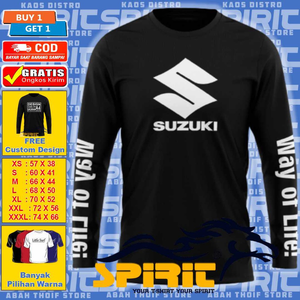 Kaos Distro Mobil Suzuki Ertiga Swift XL7 Ignis Baleno Karimun SX4 Pria Lengan Panjang Jumbo JCA007