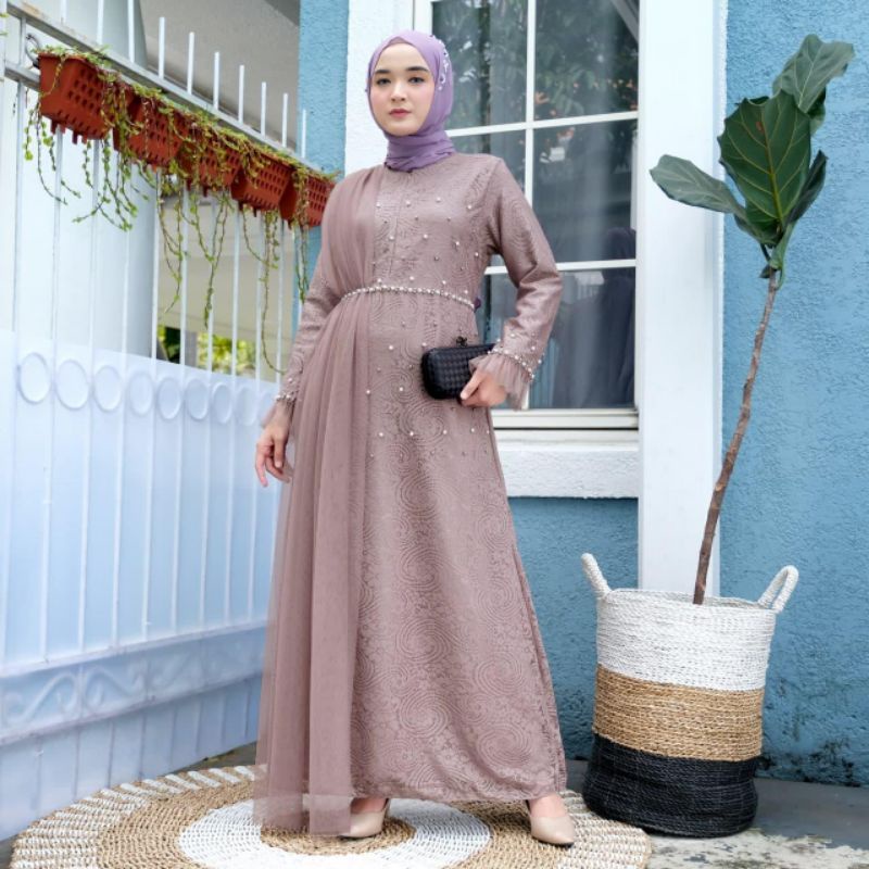 Estelle Tille Brukat Dress Ld 100/Dress Tille Payet/Dress Tile Payet/Dress Tulle/Dress Kondangan