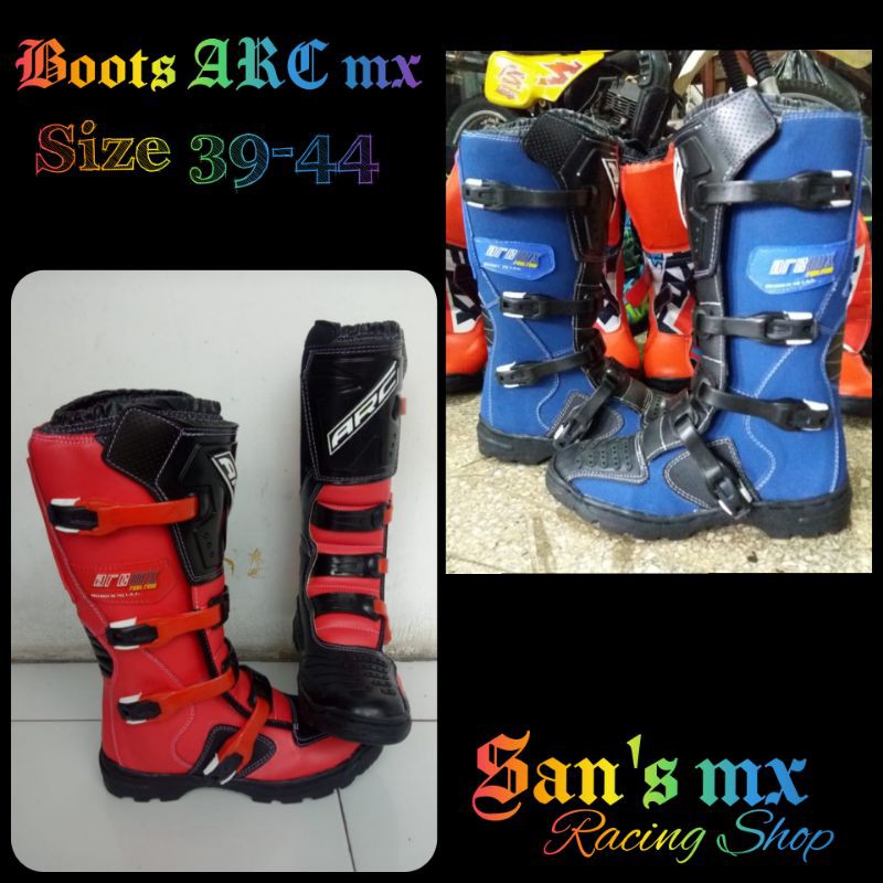 Sepatu Cross Lokal ARC MX bahan kulit asli