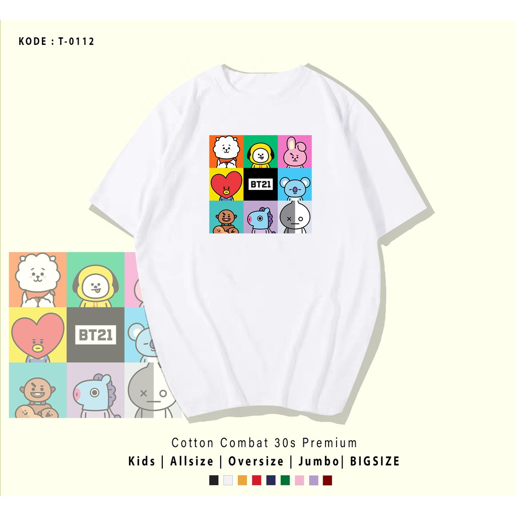 KAOS / T-SHIRT KATUN 30S / ARMY INDONESIA KPOP / KOREAN / ATASAN / BT21 BOX