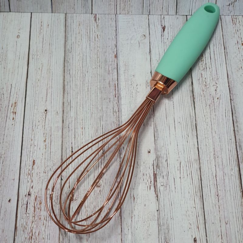 Rose gold Whisk silicone handle / stainless whisk dengan gagang silicone