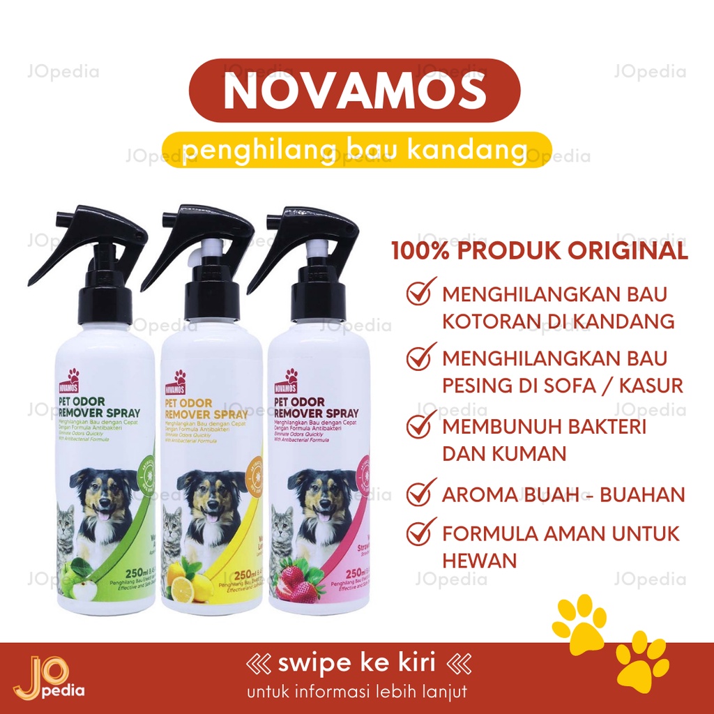 NOVAMOS Penghilang Bau Kotoran Kucing Anjing Spray Kandang Kencing Pup Poop Anti Bakteri