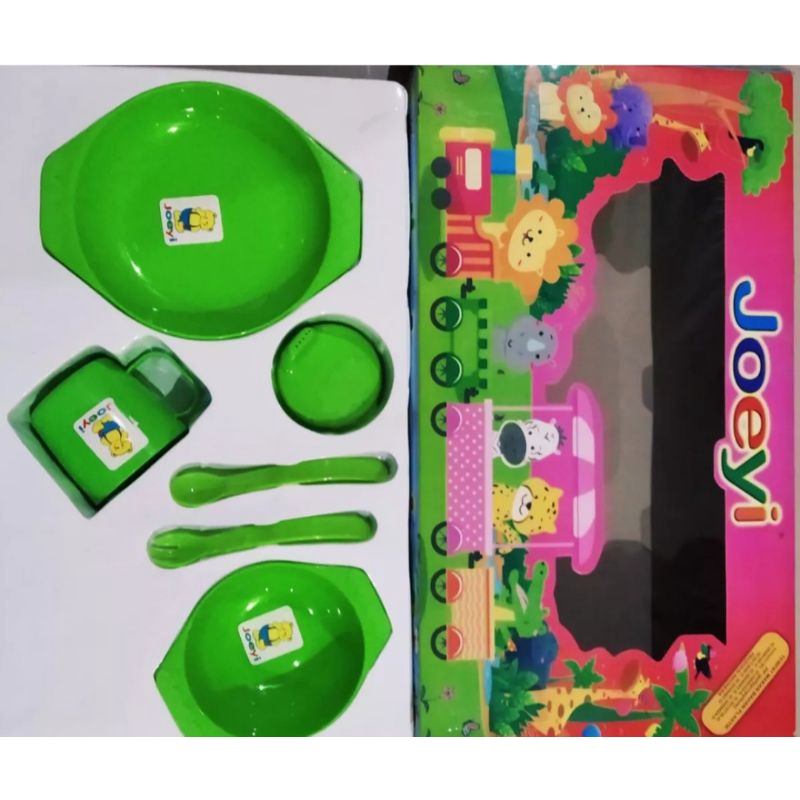 tempat makan bayi feeding set 6in1 - peralatan makan bayi(fedding set)tempatmakanbayi - merek joeyi 