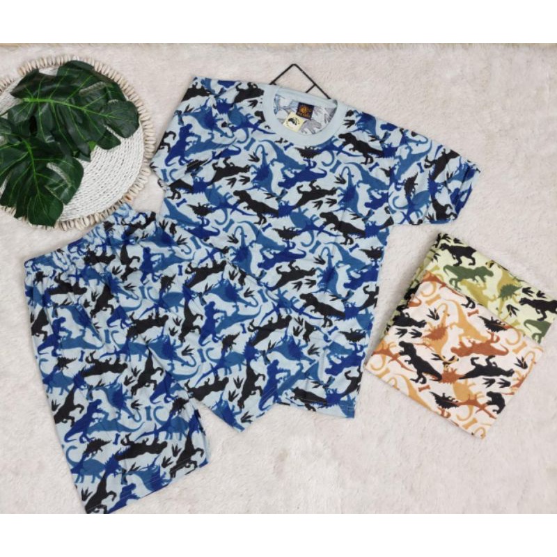 setelan anak cowok setelan anak laki laki Baju tidur cowok set hayami dino