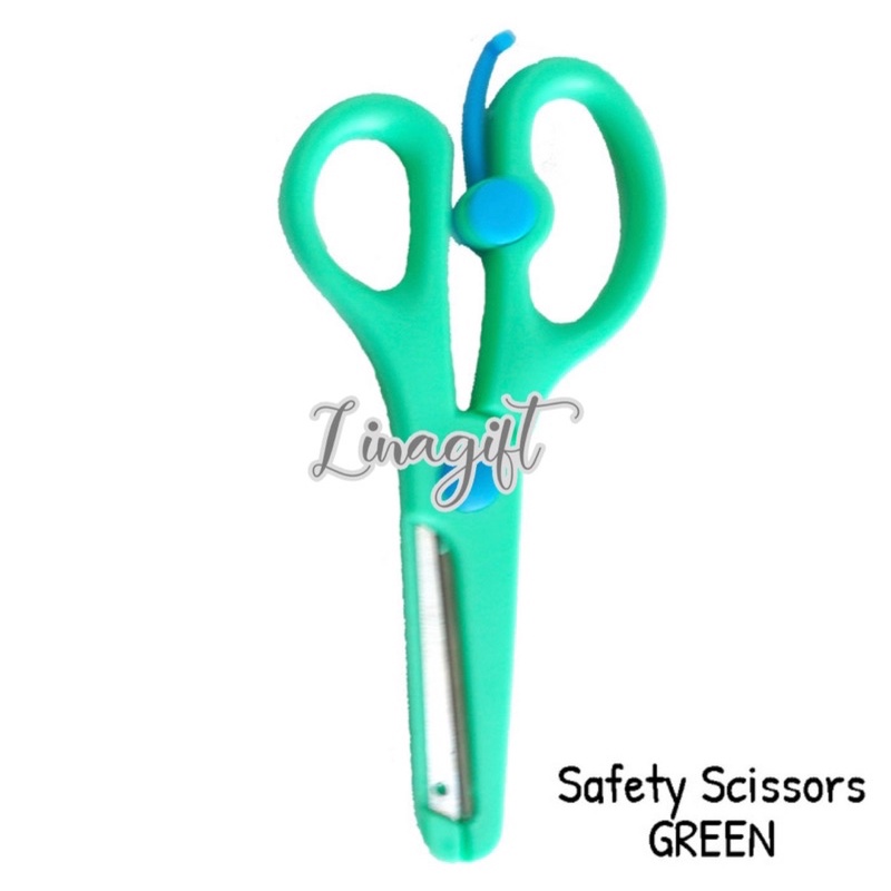 ( Ecer ) PLASTIC SAFETY SCISSOR - STAINLESS STEEL - GUNTING PLASTIK DG PENGAMAN STAINLESS ANAK MULTIGUNA - MEDIUM SIZE MURAH TAJAM TIDAK LANCIP AMAN - DIY PRAKARYA KERAJINAN TANGAN