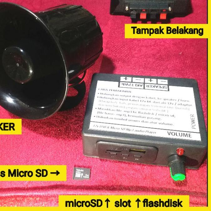 DISKON  3.3 Speaker jualan keliling jingle melody ampli Mp3 player Flashdisk micro SD pengeras suara