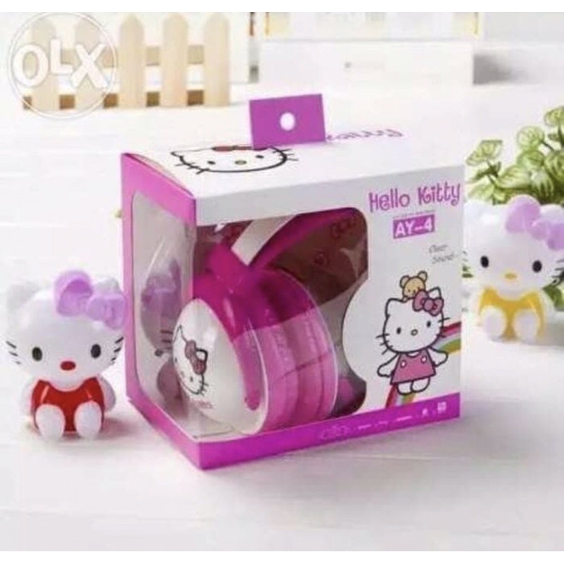 Handphone bando karatker Hello kitty headset anak handsfree headset