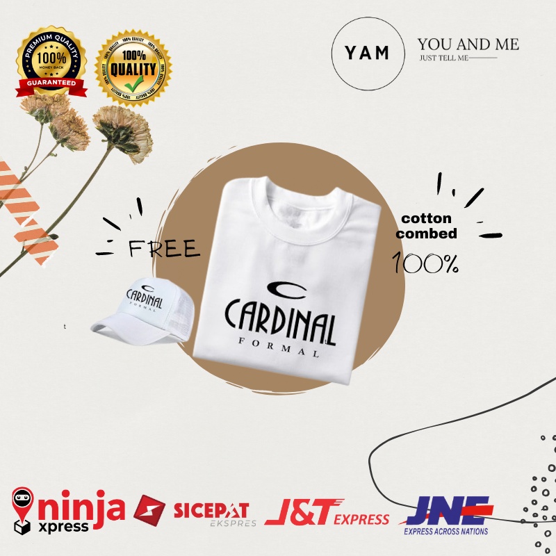 Kaos oblong pria cotton30s sablon digital fit to M,L,XL,XXL Cardinal Formal Premium Original