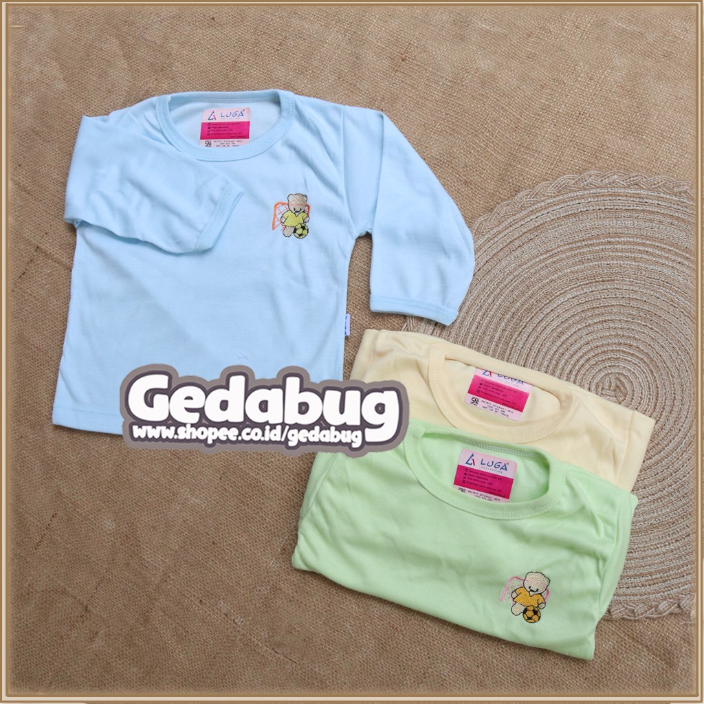 3pcs - Kaos Oblong Anak Luga Panjang Warna | Perlengkapan Pakaian Anak