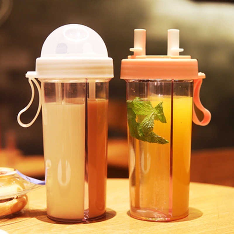 [ ABJ ] Botol Minum 2 Sisi Duet Couple Bottle Travel Botol Minum Duet Use Bottle Dua Sisi Sedotan
