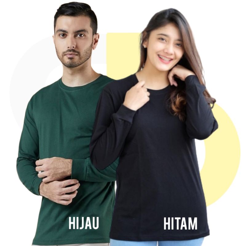 Kaos Polos Lengan Panjang Pria Wanita  Kaos Oblong Kaos Unisex Premium Cewek Cowok Murah