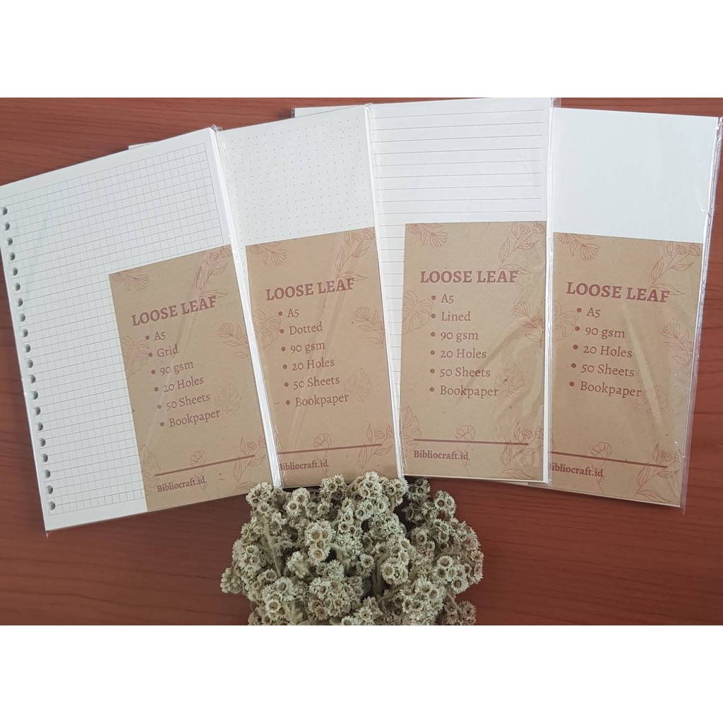 

25 Lembar | Bookpaper Loose Leaf | Kertas Binder A5 [90gsm] by Bibliocraft