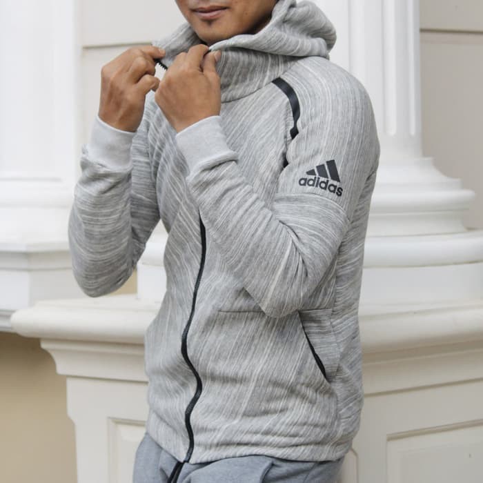 fashion bandung cewek cowok distro terbaru Jaket Hoodie Adidas Zne Travel Grey PREMIUM F7E3