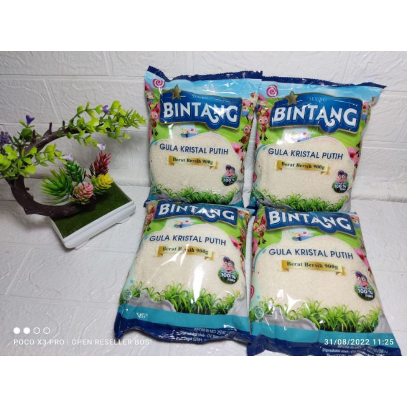 

gula pasir bintang 900gram/karton/termurah