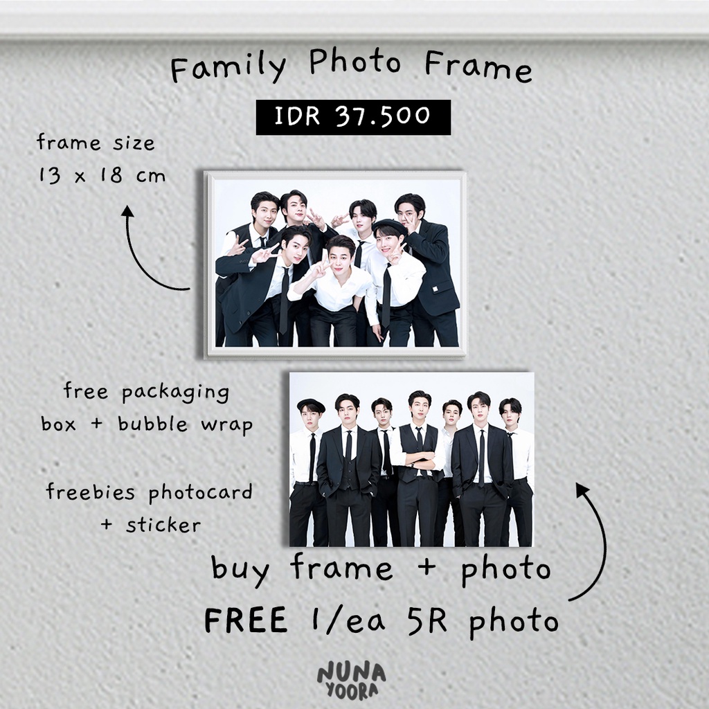 AESTHETIC BTS FAMILY PHOTO FRAME