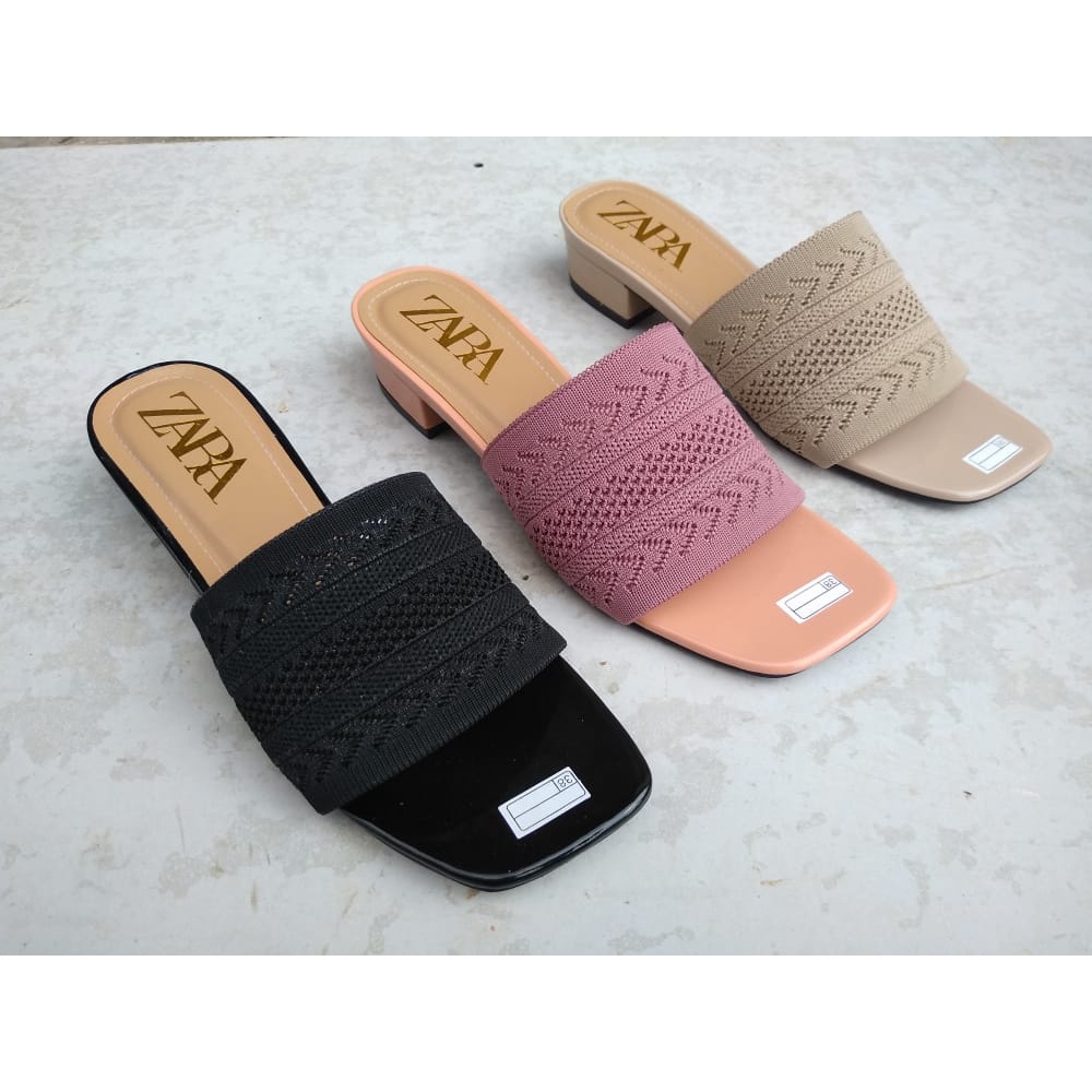 sandal wanita hak 3cm uper karet import 2022 sandal wanita heels zara