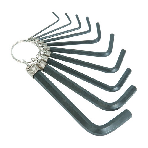 KUNCI L SET Isi 10 Pcs Hex Key Ring 10 in 1 Tools Gantungan Kunci Pendek Mrah Original