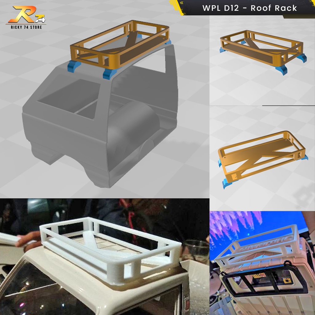 WPL D12 Roof Rack - Body Kit Part RC Drift 3D Print