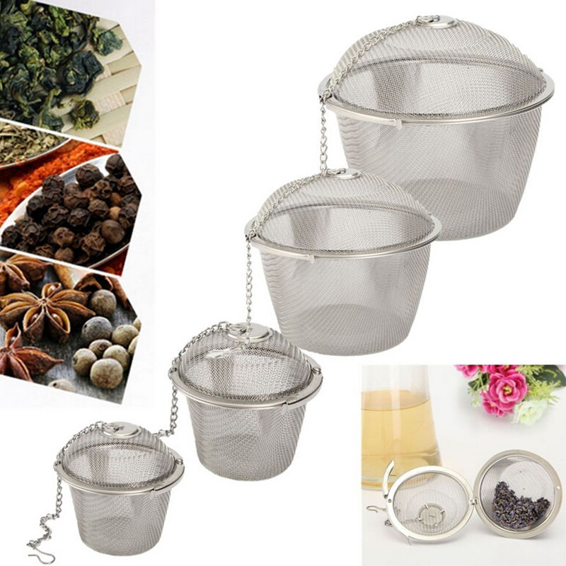 Stainless Steel Teakettle Locking Tea Filter / Seasoning Spice Strainer  Bal l/ Mesh Herbal Ball Tea Spice Strainer