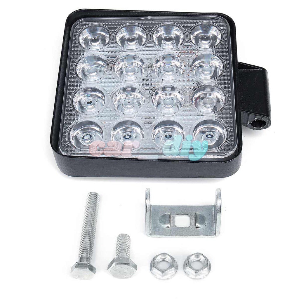 Lampu Sorot LED 48W 12V 24V Bentuk Persegi Untuk Mobil SUV 4WD
