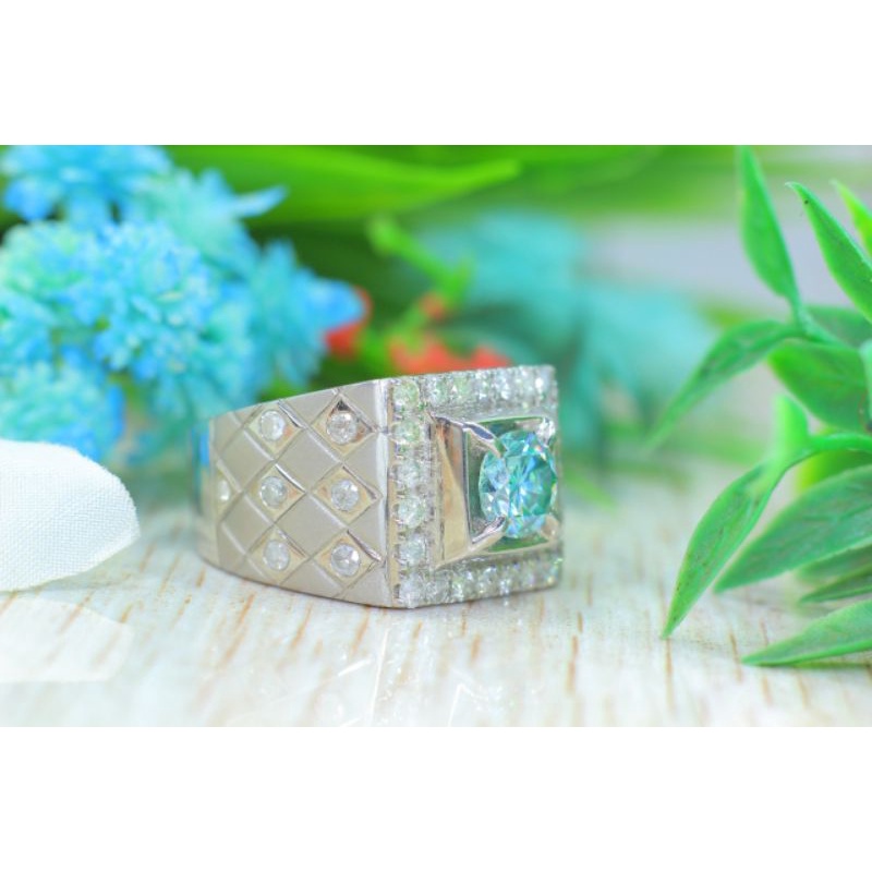 Cincin Pria Center Synthetic Moissanite Man