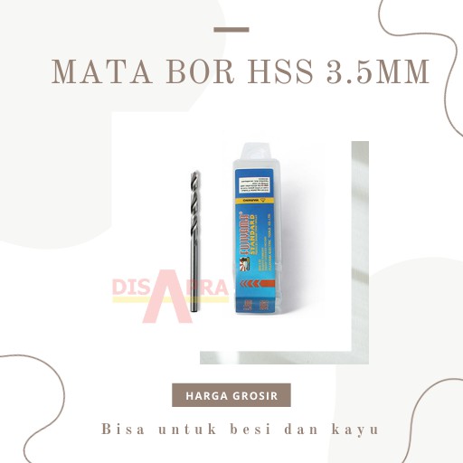 Mata Bor Besi Kayu HSS Din 338 Drill Bit 3.5mm 3.5 mm FUJIYAMA Original Tajam Kuat Murah Grosir